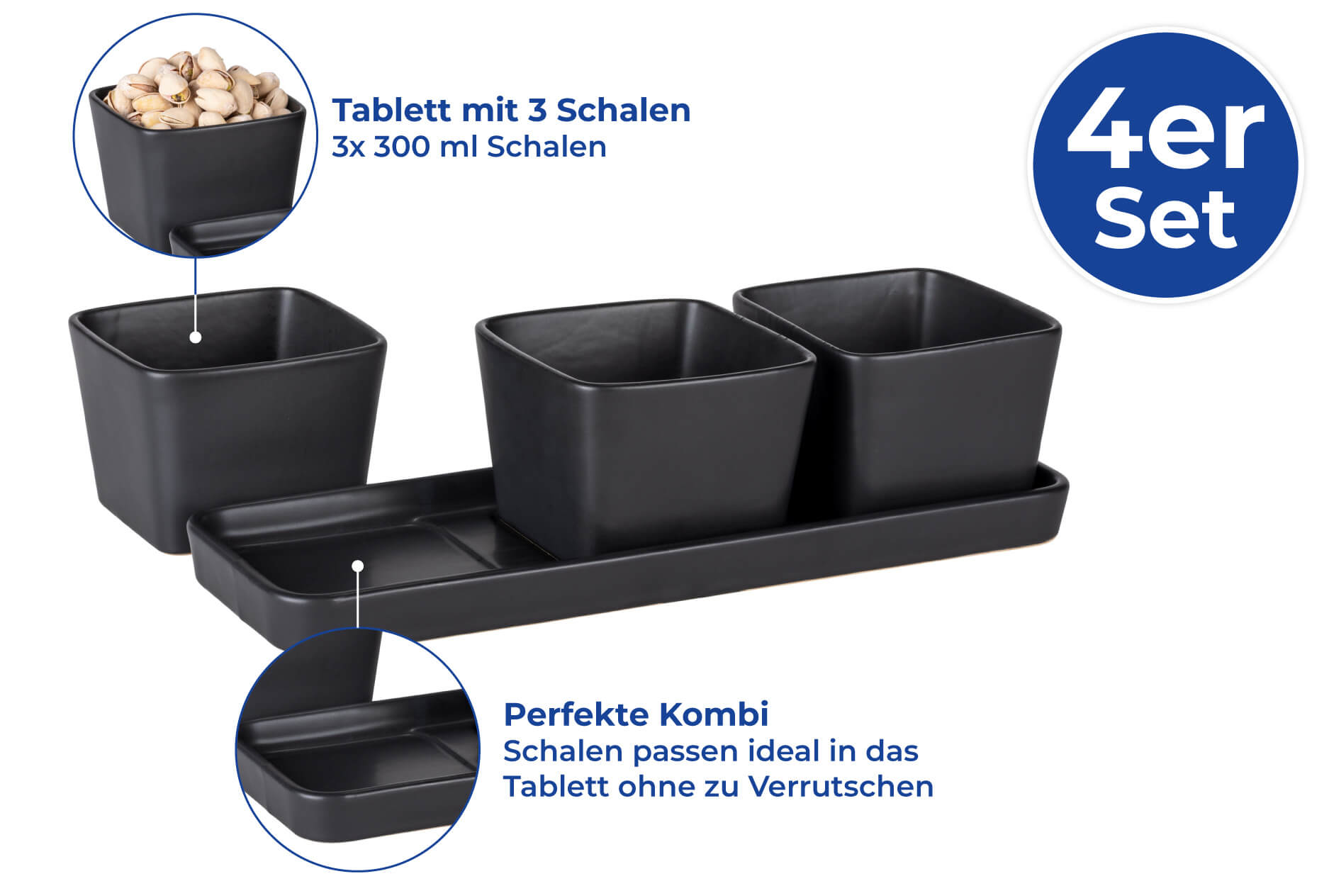 Snack & Dip-Schalen, 4teilig