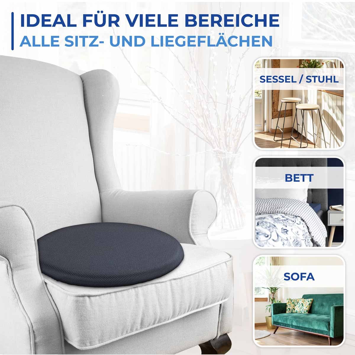 Drehkissen mit 2 Wechselbezügen Drehkissen mit 2 Wechselbezügen