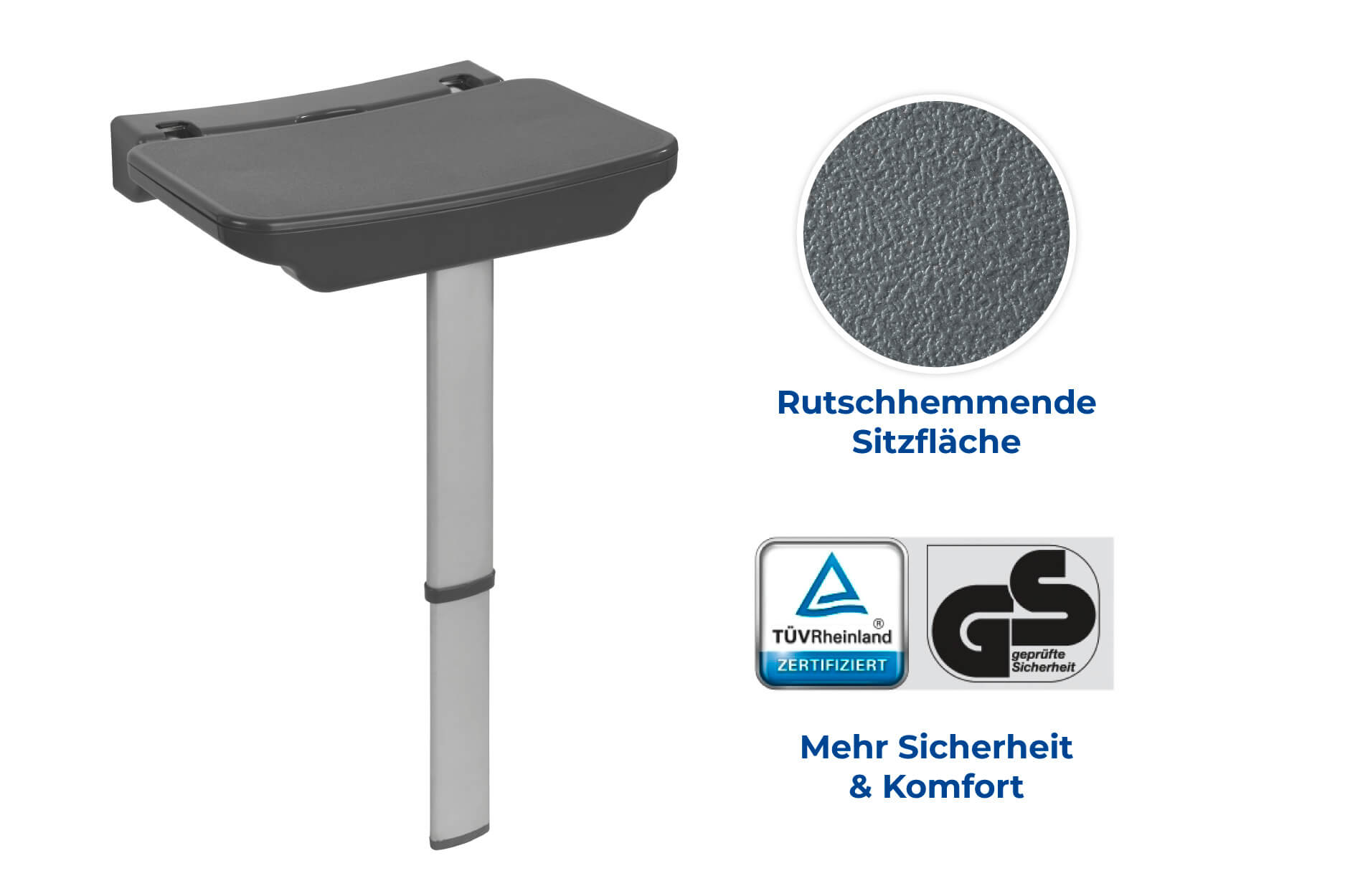 Duschklappsitz Secura Premium, 120 kg Tragkraft Duschklappsitz Secura Premium, 120 kg Tragkraft